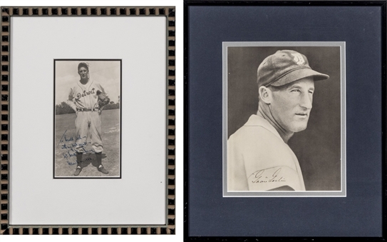 Lot of (2) Single Signed and Framed Photographs (12 x 13) - Hank Greenberg & Goose Goslin (JSA & Beckett)